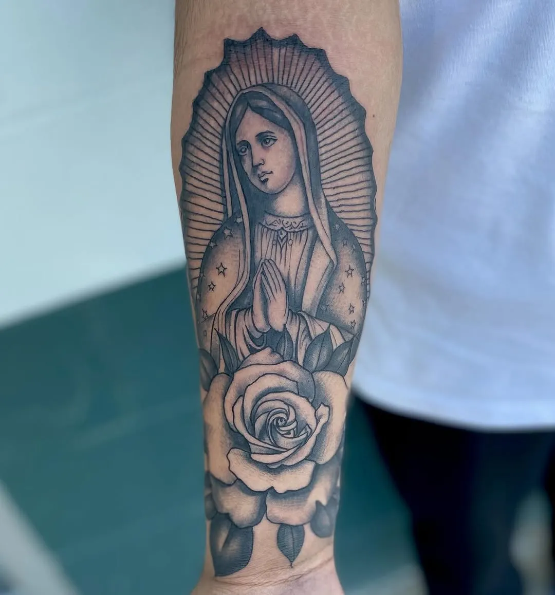 Black & Grey Realism tattoo by Kylie Lesko at Dreamers Ink Studio in Westville, IL