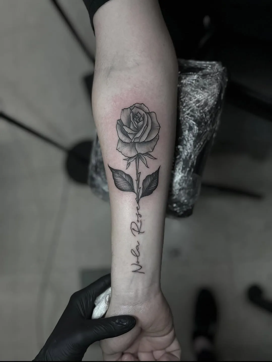Black & Gray tattoo by Paige Thornsbrough at Dreamers Ink Studio in Westville, IL