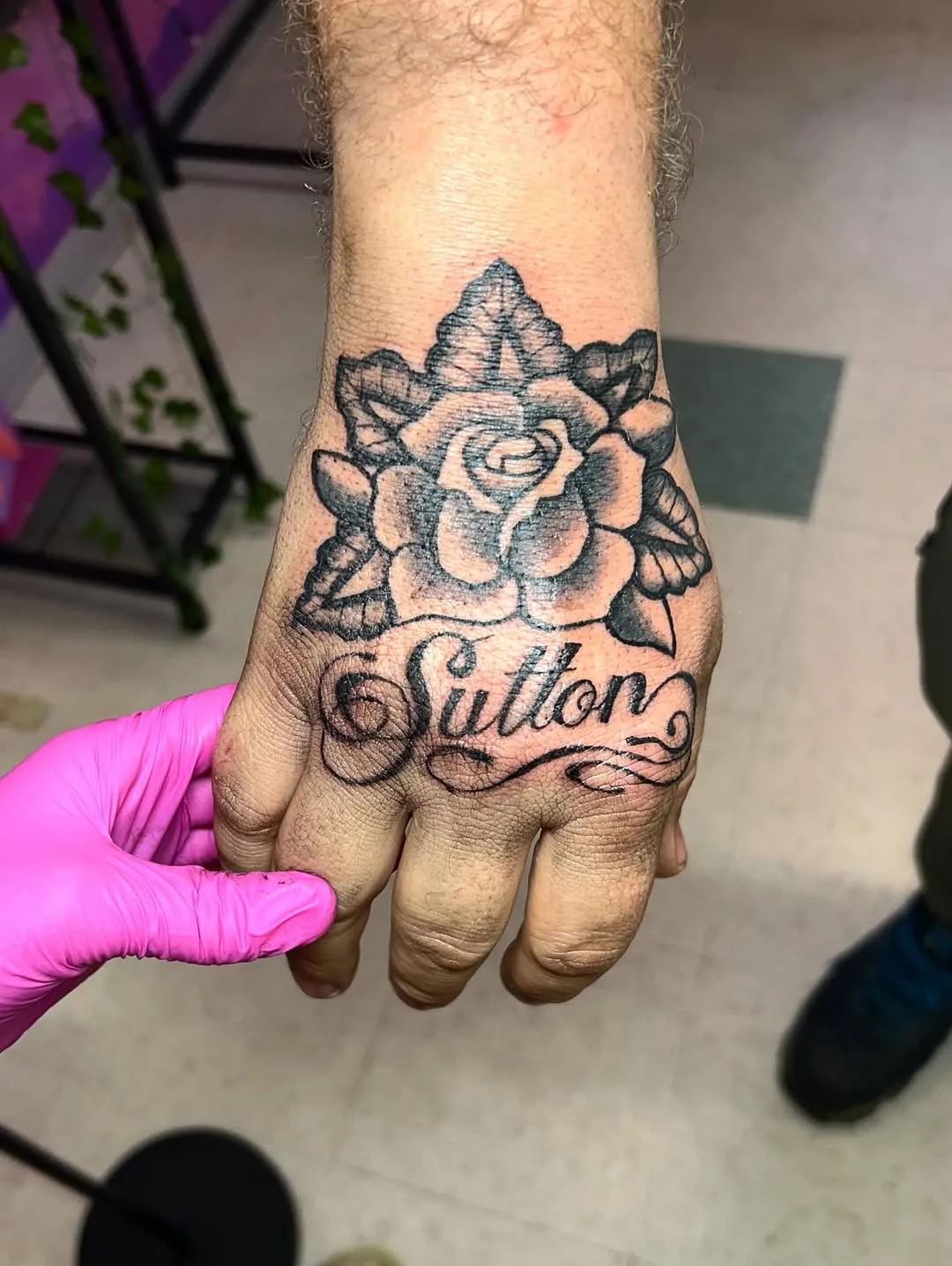 Script tattoo by Emma Luth at Dreamers Ink Studio in Westville, IL