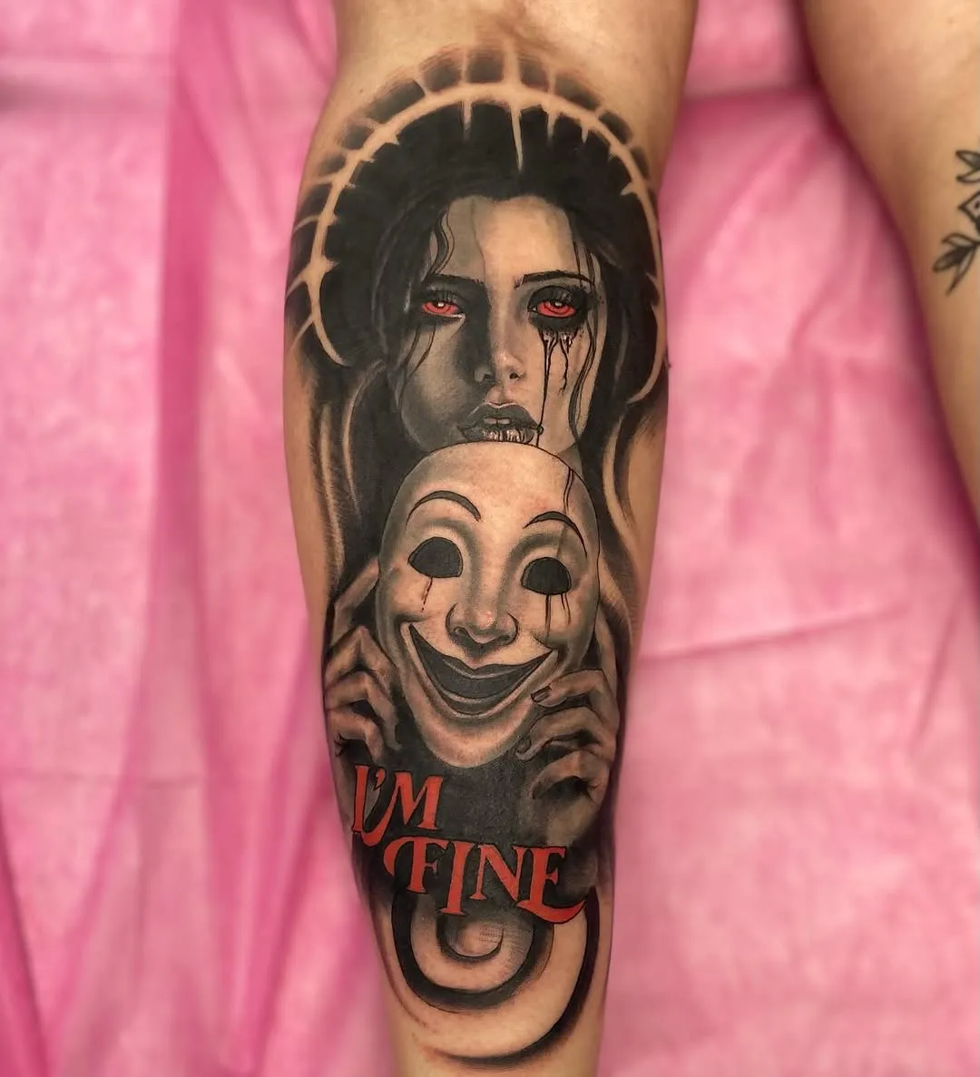 Horror Themes tattoo by Kylie Lesko at Dreamers Ink Studio in Westville, IL