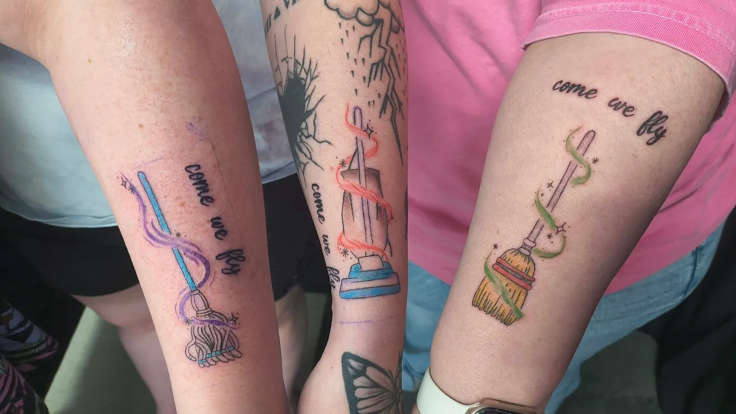 Anime-Inspired tattoo by Hailey Brooks at Dreamers Ink Studio in Westville, IL
