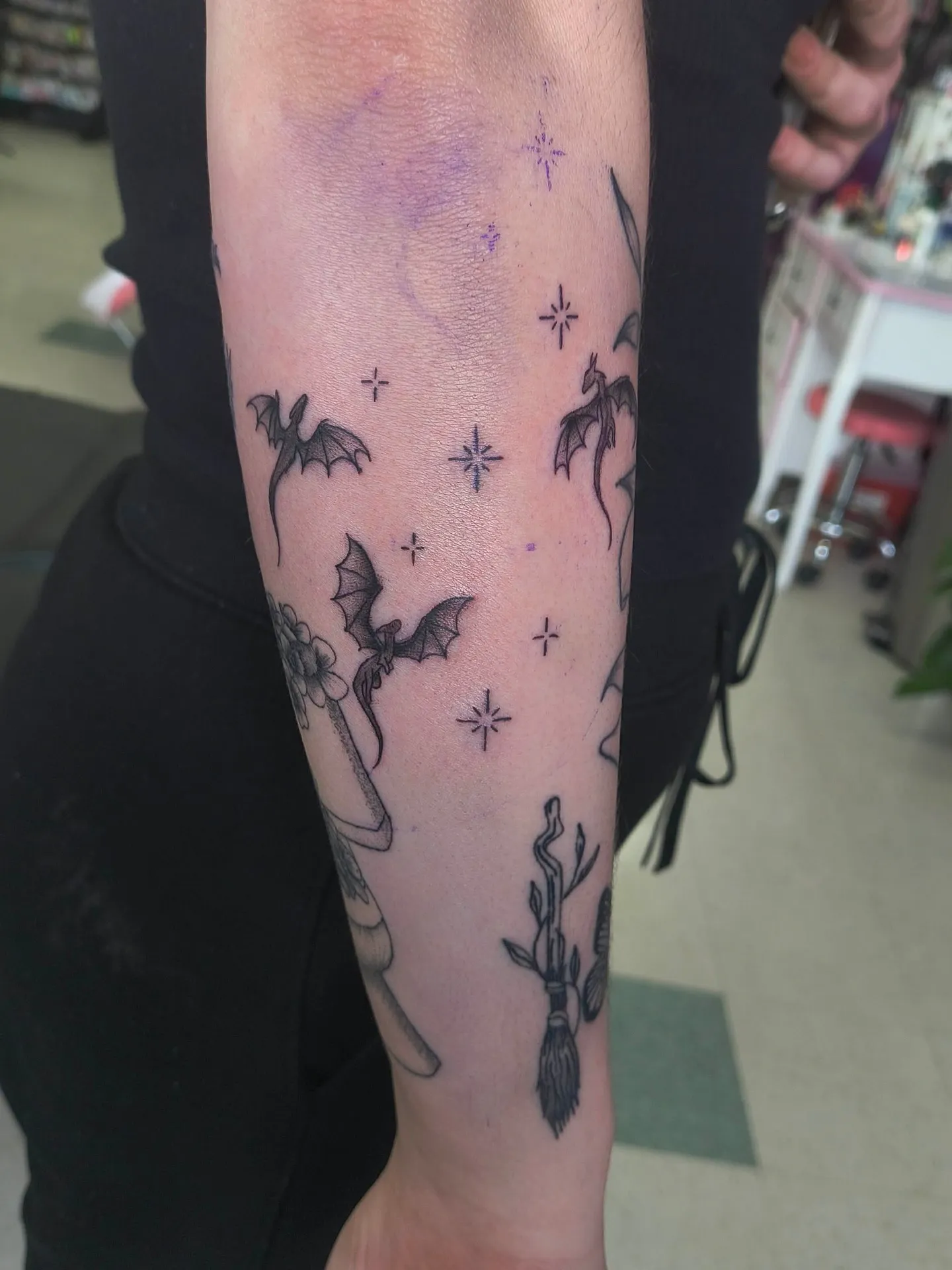 Fine Line tattoo by Hailey Brooks at Dreamers Ink Studio in Westville, IL