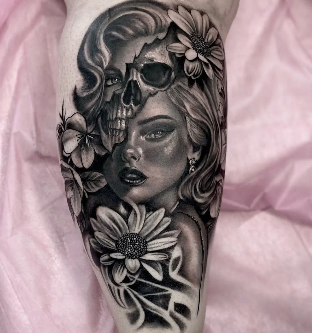 Horror Themes tattoo by Kylie Lesko at Dreamers Ink Studio in Westville, IL