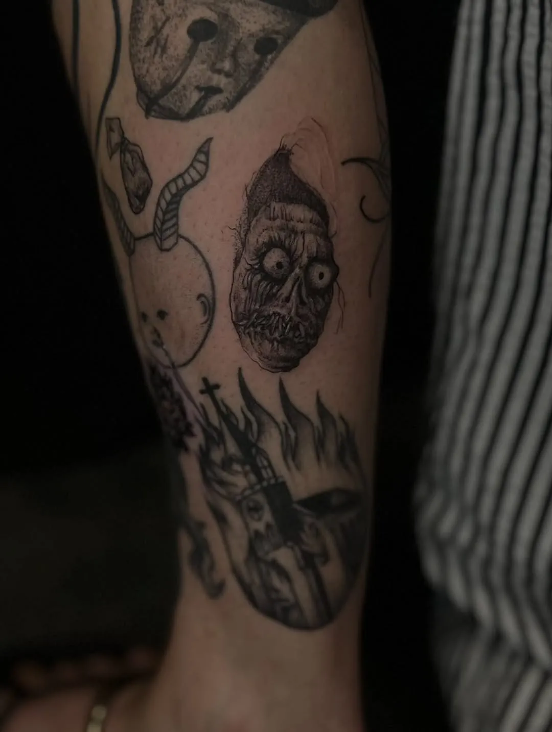 Black & Gray tattoo by Paige Thornsbrough at Dreamers Ink Studio in Westville, IL